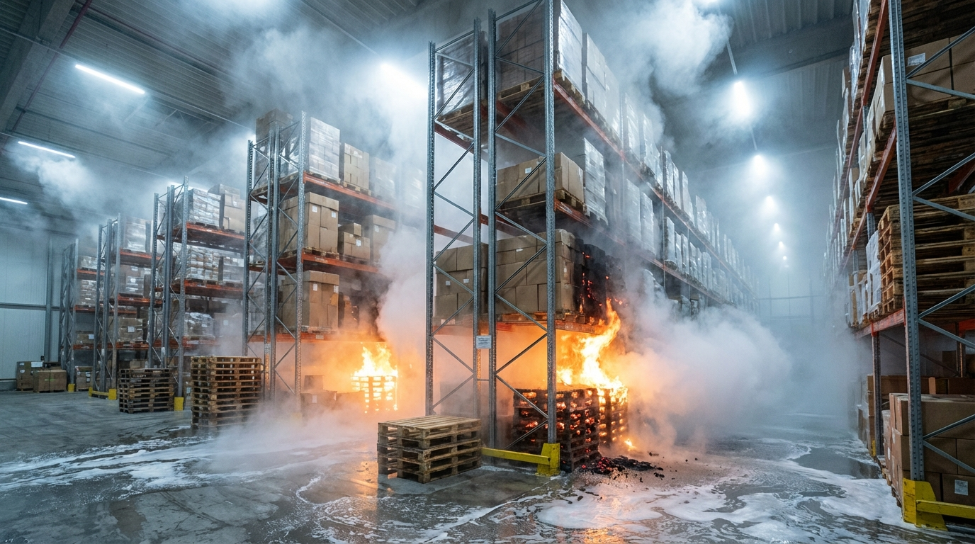 ultra realistic warehouse fire suppression scene l e0e19c1525